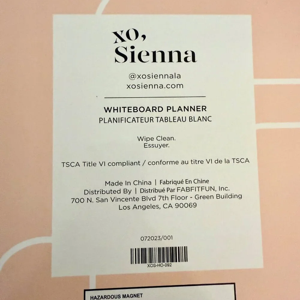 XO Sienna Magnetic Whiteboard Weekly Planner 12x15in Marker Magnets Celestial